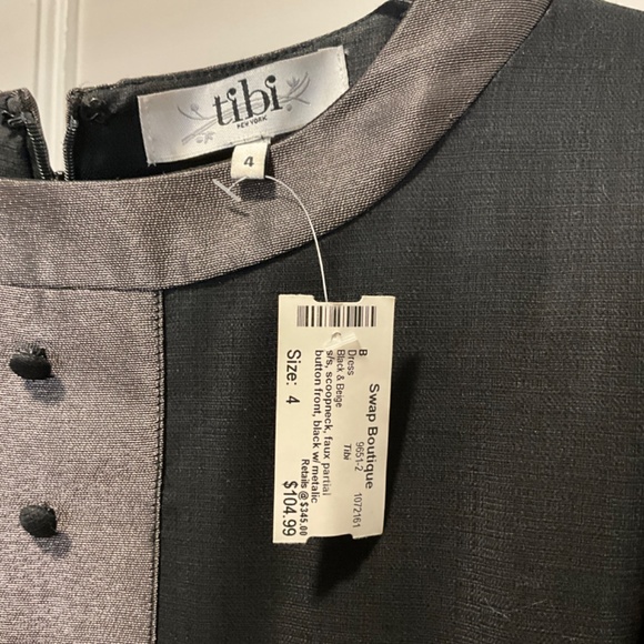 NY Designer NWT Black Silver 1 of kind short sleeve dress - Picture 2 of 6